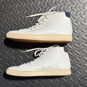 Clae White High-Top Sneakers